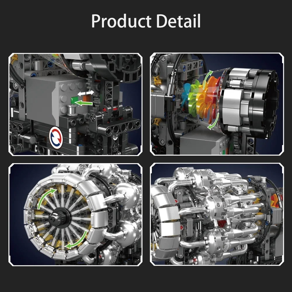 Mould King 10216 Turbojet Engi - đánh giá và giá Model Kit Engine